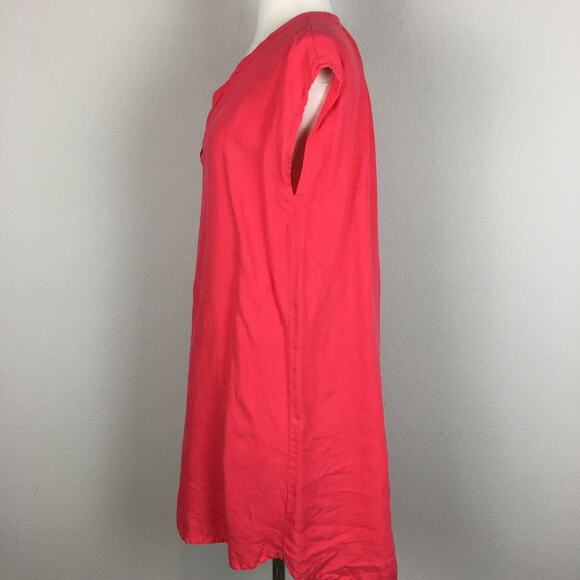 Allen Allen Pink Linen Sleeveless Shift Dress / Tunic Medium - Picture 4 of 7